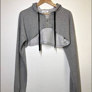 Wild Honey Grey Hoodie Crop Top